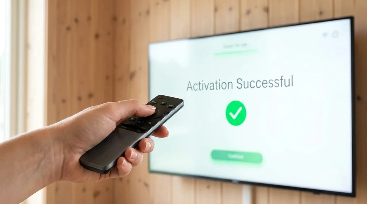 Vellykket IPTV-aktivering på smart-TV med fjernkontroll – IPTV-guider og oppsett