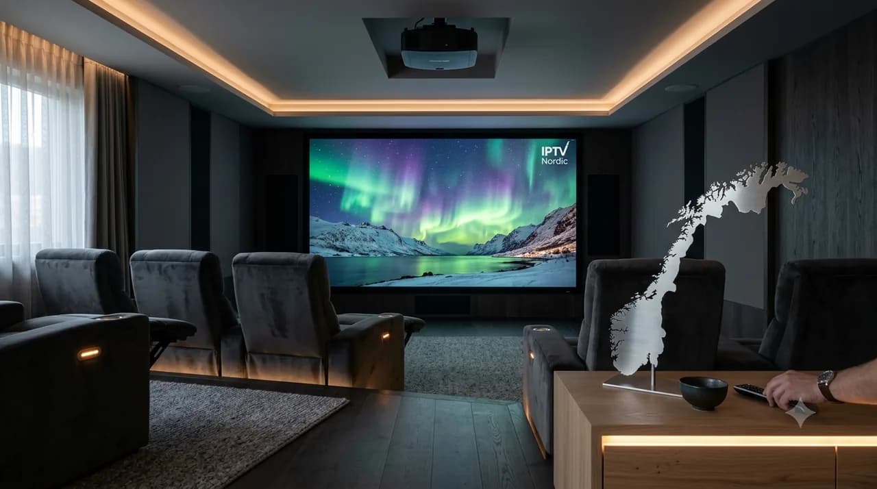 Hjemmekino som viser nordlys i 4K – IPTV på Island og i Norden