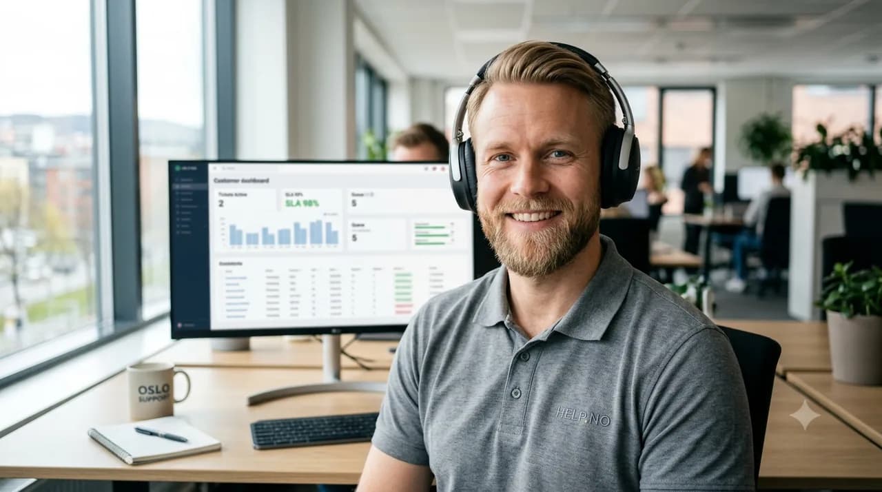Support agent with a headset helping – troubleshooting when IPTV stopped working